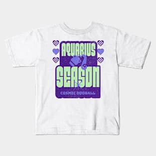 Aquarius Season Y2K Aesthetic Cosmic Oddball Zodiac Sign Kids T-Shirt